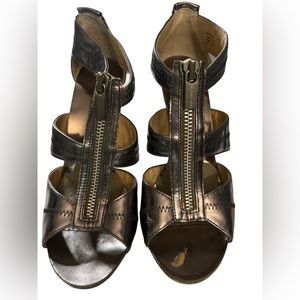 KORS Michael Kors Silver Leather Sandal